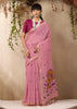 Dusky Pink Woven Cotton Silk Saree