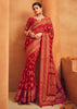 Bridal Red Printed Georgette Silk Saree