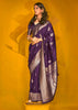 Mulberry Purple Woven Banarasi Silk Saree