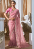 Pre Order: Rose Pink Designer Silk Saree