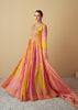 Yellow And Pink Party Wear Printed Anarkali With Dupatta