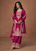 Magenta Pink Heavy Embroidered Sharara Set