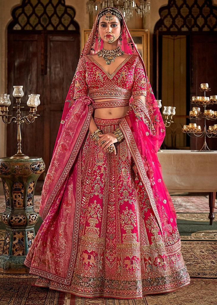 Princess Pink Heavy Embroidered Designer Lehenga