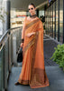 Jaffa Orange Woven Linen Tissue Silk Saree