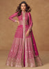Lilac Rose Embroidered Georgette Anarkali with Dupatta