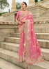 Fuchsia Pink Woven Banarasi Designer Silk Saree With Embroidered Blouse