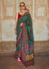 Hunter Green Printed Kashmiri Jamewar Saree