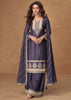 Mulberry Purple Embroidered Sharara Set