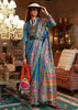 Mariuna Blue Madhubani Printed Saree