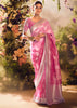 Bloom Pink Banarasi Designer Silk Saree With Embroidered Blouse