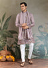Lilac Purple Sequence Embroidered Cotton Kurta With Dupatta