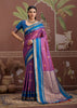 Orchid Purple Woven Banarasi Tussar Silk Saree