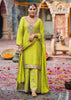 Parrot Green Embroidered Designer Suit Set