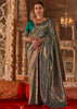 Alpine Green Woven Kanjivaram Silk Saree
