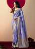 Lavender Purple Woven Banarasi Silk Saree
