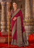 Maroon Printed Kashmiri Jamewar Saree