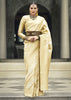 Golden Off White Woven Banarasi Silk Saree