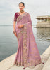 Mist Purple Woven Banarasi Designer Silk Saree With Embroidered Blouse