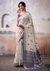 Off White Woven Banarasi Cotton Silk Saree