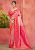 Flamingo Pink Woven Kanjivaram Silk Saree