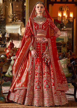 Wedding Red Heavy Embroidered Designer Lehenga