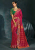 Raspberry Pink Embroidered Designer Tissue Saree
