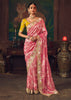 Blossom Pink Woven Embroidered Saree