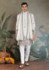 White Sequence Embroidered Cotton Kurta With Dupatta