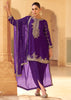 True Purple Embroidered Designer Suit Set