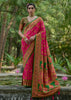 Raspberry Pink Woven Kashmiri Jamewar Silk Saree