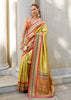 Delight Yellow Tissue Banarasi Silk Saree with Contrast Border