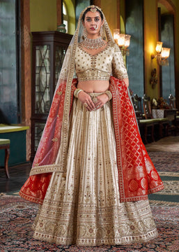 Whisper White Heavy Embroidered Designer Lehenga