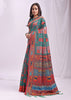 Teal Green Woven Linen Cotton Saree