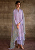 Persian Purple Embroidered Suit Set With Digital Print