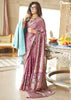 Orchid Purple Printed Georgette Silk Saree