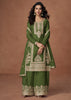Dark Green Heavy Embroidered Sharara Set
