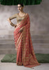 “Exclusive Offer” : Peach Pink Banarasi Designer Saree With Embroidered Blouse
