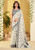 Lily White Woven Linen Silk Saree