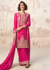Queen Pink Wedding Wear Embroidered Plazzo Set