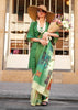 Leaf Green Digital Printed Soft Silk Saree