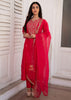 Red Filigree Bloom Silk Suit (10702044070081)