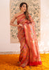 Maya: Banarasi Brocade Saree with Meenakari Floral Jangla in The Shades of Red