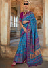 Heritage Blue Printed Kashmiri Jamewar Saree