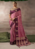 “Exclusive Offer” : Mauve Pink Woven Banarasi Satin Silk Saree