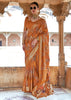 Burnt Orange Printed Soft Silk Saree