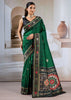 Hunter Green Patola Silk Saree