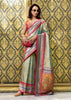 Azure Blue Tissue Banarasi Silk Saree with Contrast Border