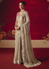 Powder Grey Designer Embroidered Saree