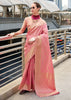 Flamingo Pink Woven Kanjivaram Silk Saree