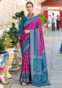 Dahlia Purple Woven Soft Silk Saree